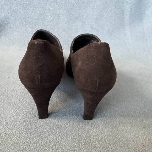Stuart Weitzman Booties Womens 7N Brown Suede Tapered Heel Almond Toe - Picture 4 of 16